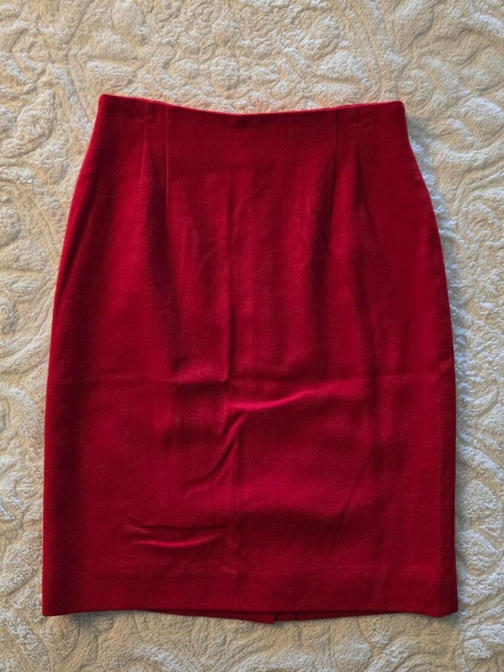 JONES NEW YORK Women's Worsted Wool Straight Pencil Skirt Red Size 12
